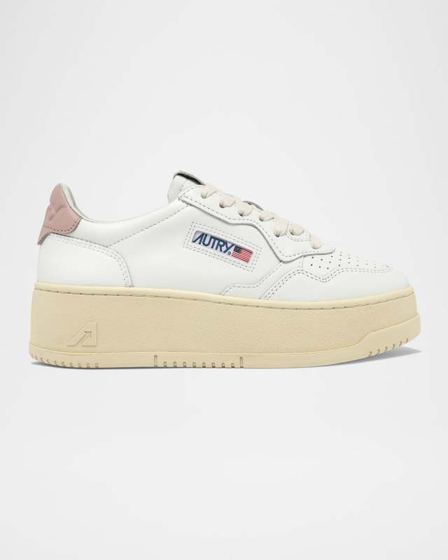 Platform Leather Low-Top Sneakers